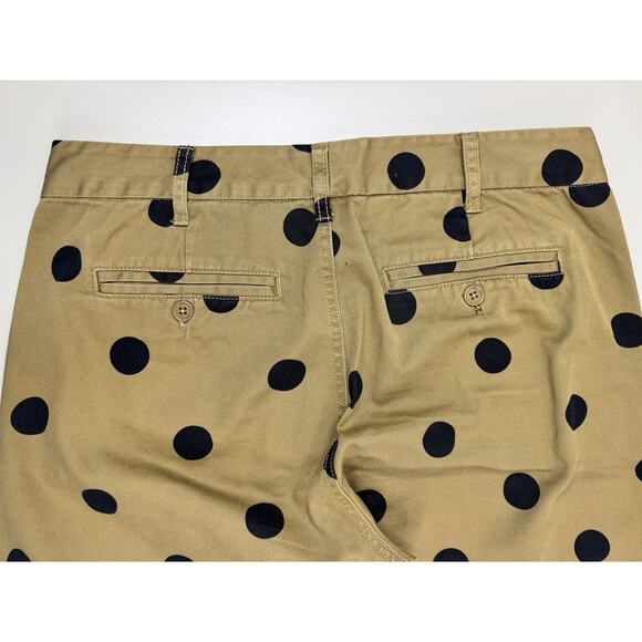 J.Crew Polka Dot Chino Pants Womens 8 Tan Black Ankle Crop 100% Cotton Preppy - Picture 11 of 12